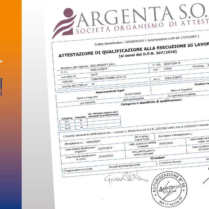 certificazione SOA